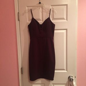 Maroon bodycon mini dress